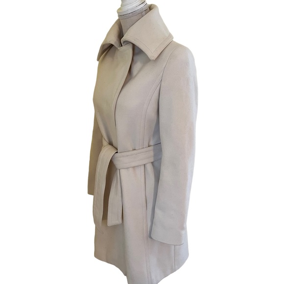 United Colors of Benetton Cream Wool Blend Trench Style Coat 38(2) - Picture 6 of 16